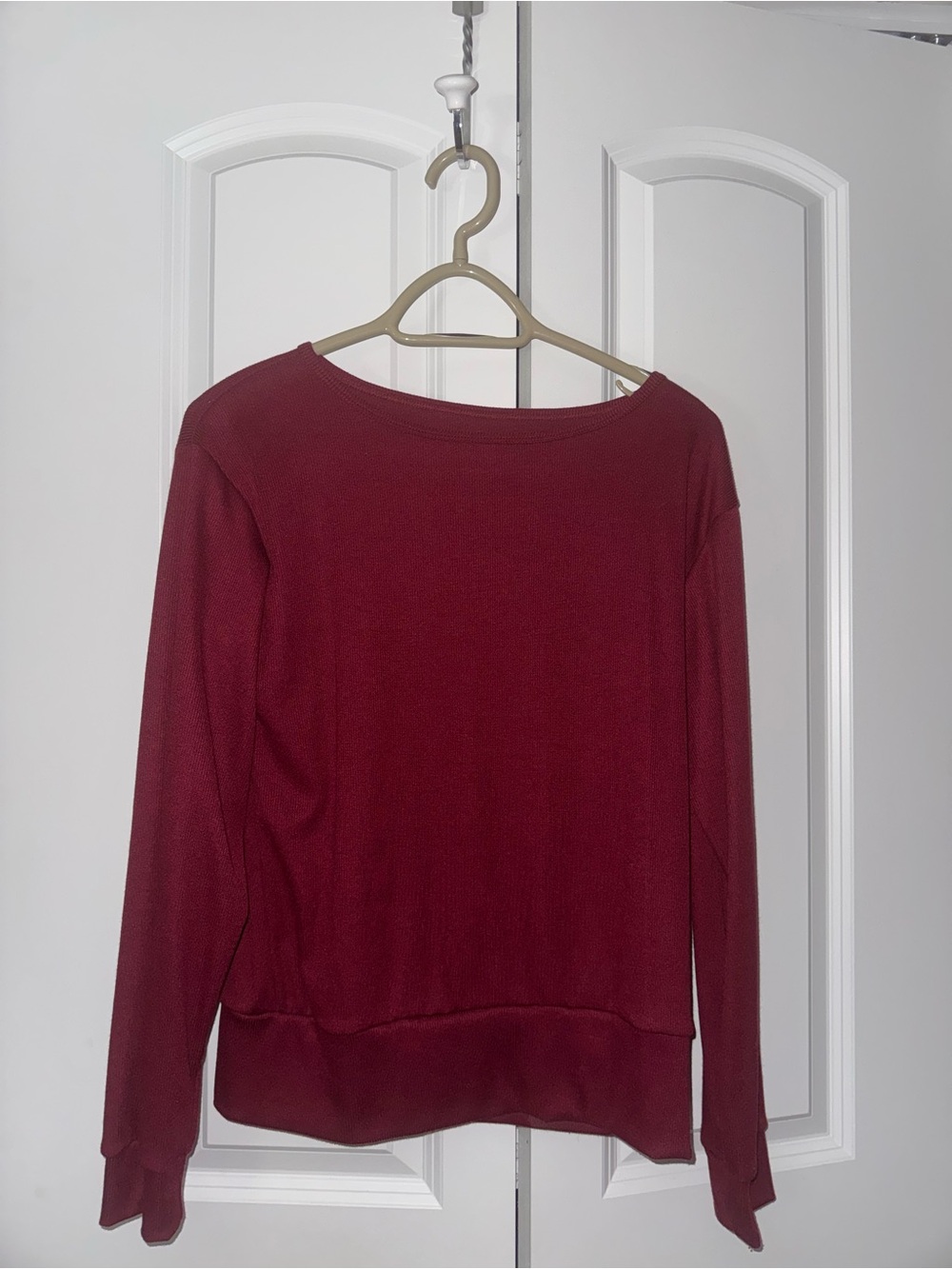 Amazon 2 Piece Set- Long Sleeve top and bottoms in Burgundy.